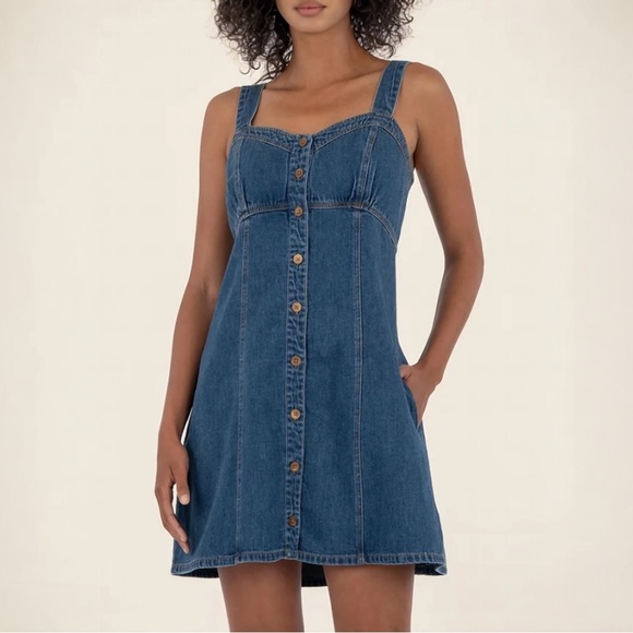 Kut from the Kloth Dresses & Skirts - NWT KUT from the Kloth Emiko Sweetheart Denim Mini Dress Dark Wash Size L